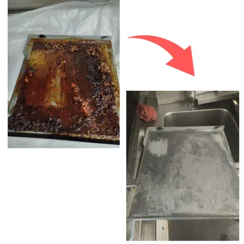 Filtre de hotte avant et après dégraissage